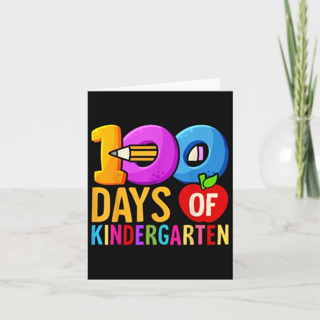 100-dagarsdag för Kindergarten-lärare 100 dagar sm Kort (Framsida)