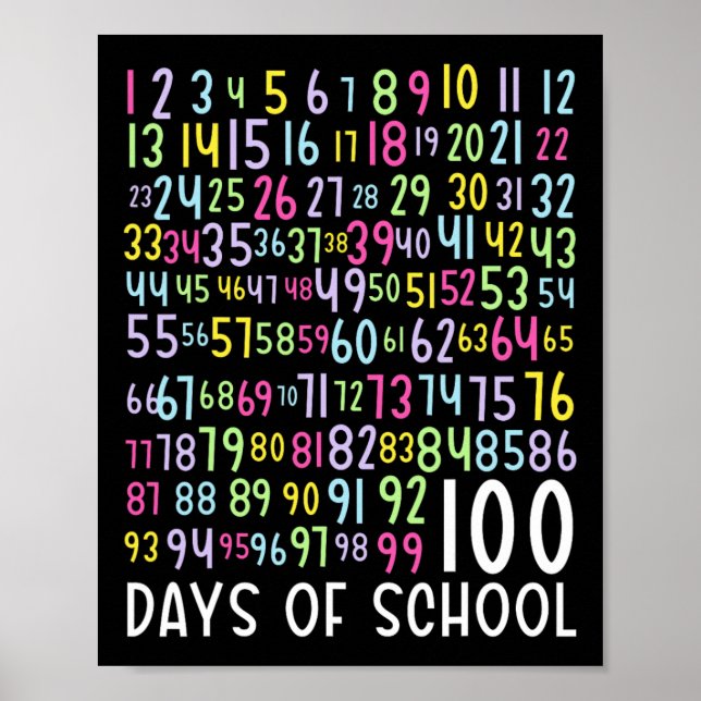 100-dagarsdag för skolbarn 100 dagar att lära sig  poster (Framsidan)