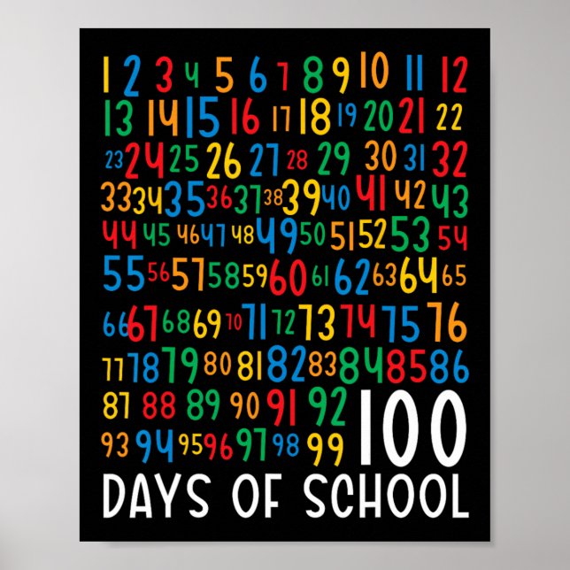 100-dagarsdag för skolbarn 100 dagar att lära sig  poster (Framsidan)