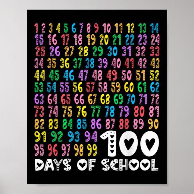 100-dagarsdag för skollärarbarn 100 dagar Mat Poster (Framsidan)
