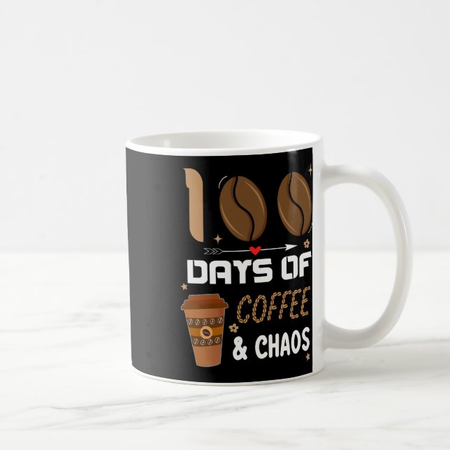 100-dagarsdag för skollärare 100 dagar för kaffe o kaffemugg (Höger)