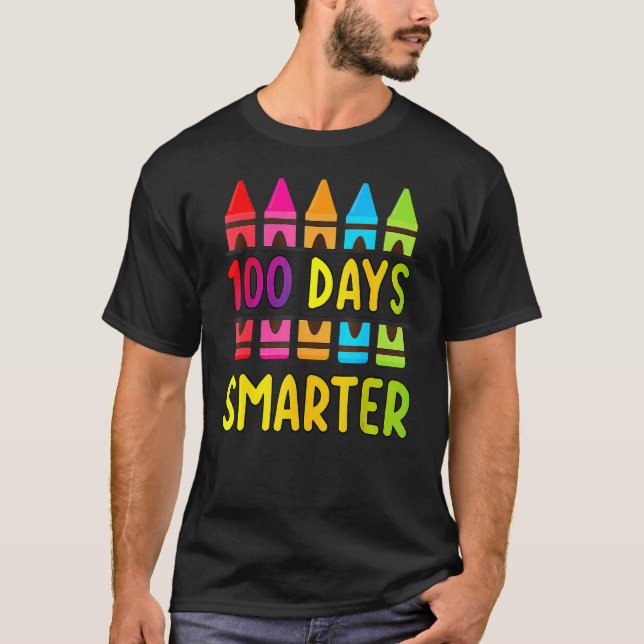 100-dagarsdag för skollärare 100 dagar, smartare r t shirt (Framsida)