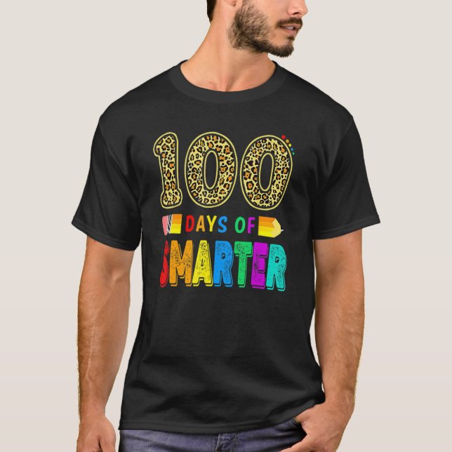 100-dagarsdag för skollärare 100 dagar Smarter Leo T Shirt (Framsida)