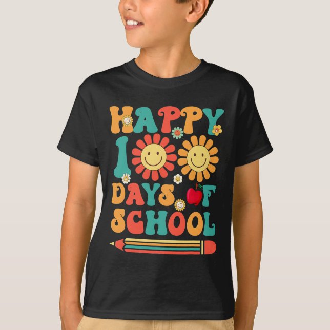 100-dagarsdag för skollärare Groovy - 100 dagar Sm T Shirt (Framsida)