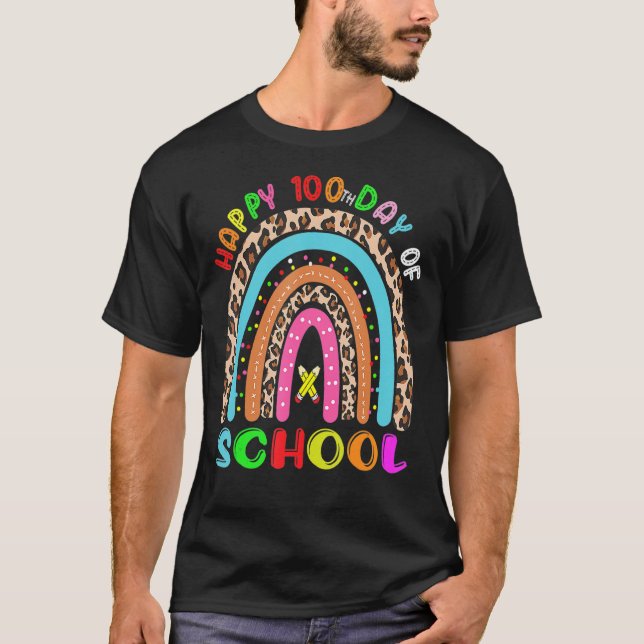 100-dagarsdag för skolregnbågslärare 100 dagar sma t shirt (Framsida)