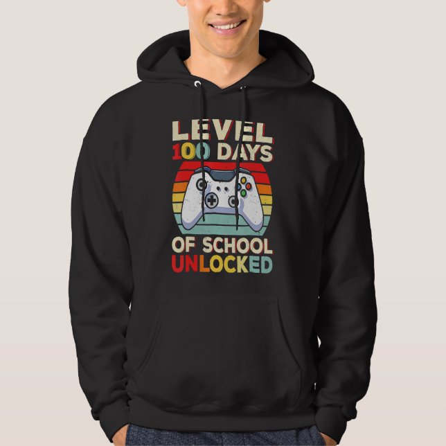 100-dagarsdag för skolunderhållning, spel för spel hoodie (Framsida)