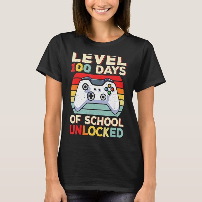 100-dagarsdag för skolunderhållning, spel för spel t shirt (Framsida)