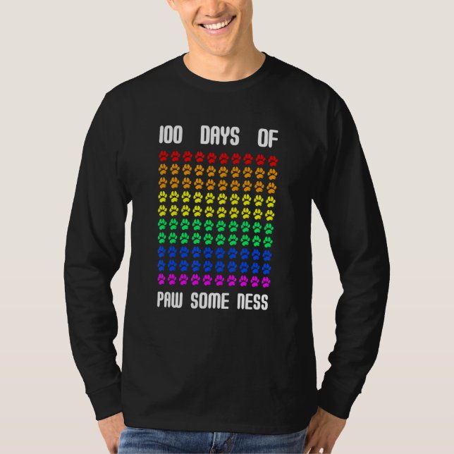 100-dagarsdagar i skolan Tass lite ness Cute Hund  T Shirt (Framsida)
