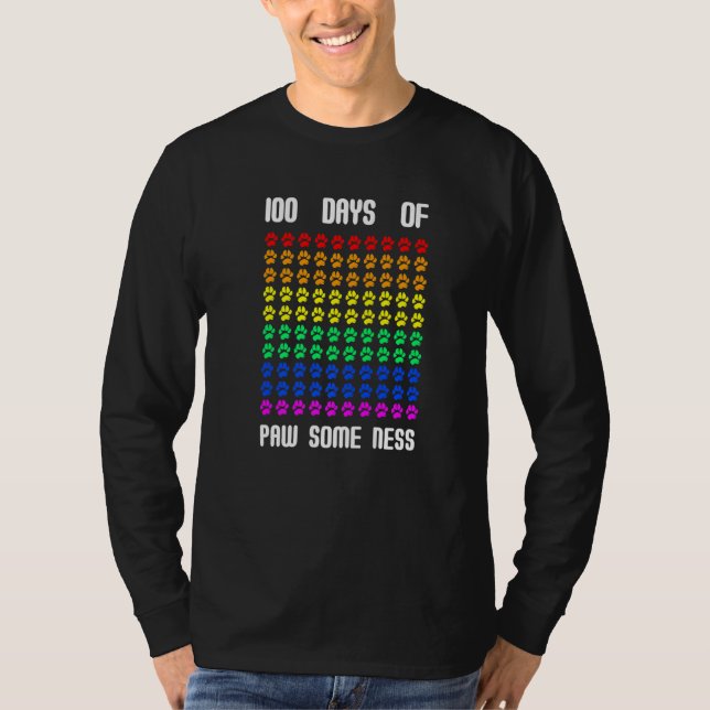 100-dagarsdagar i skolan Tass lite ness Cute Hund  T Shirt (Framsida)