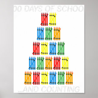 100-dagarsdagen 100 dagar för skolCrayon Hash Mark Poster