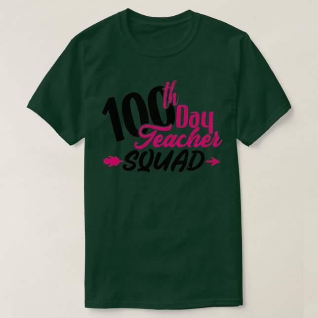 100-dagarsdagen för 100-dagarslärarsjukan Rosa T Shirt (Design framsida)