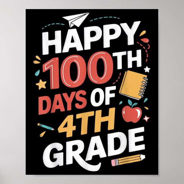 100-dagarsdagen för den fjärde Klass-Studenter-lär Poster (Framsidan)