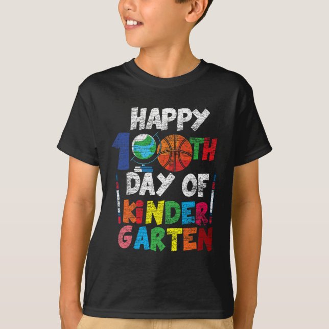 100-dagarsdagen för Kinder Garten Cute 100 dagar T Shirt (Framsida)