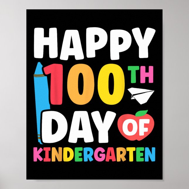 100-dagarsdagen för Kindergarten Kids 100 dagar i  Poster (Framsidan)