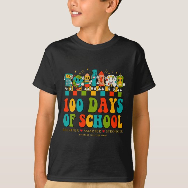 100-dagarsdagen för lärare i skolan Smarter Stro T Shirt (Framsida)