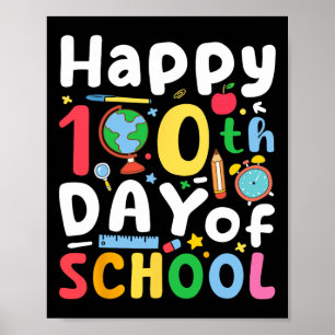 100-dagarsdagen för lärare vid skolelever vid flic poster