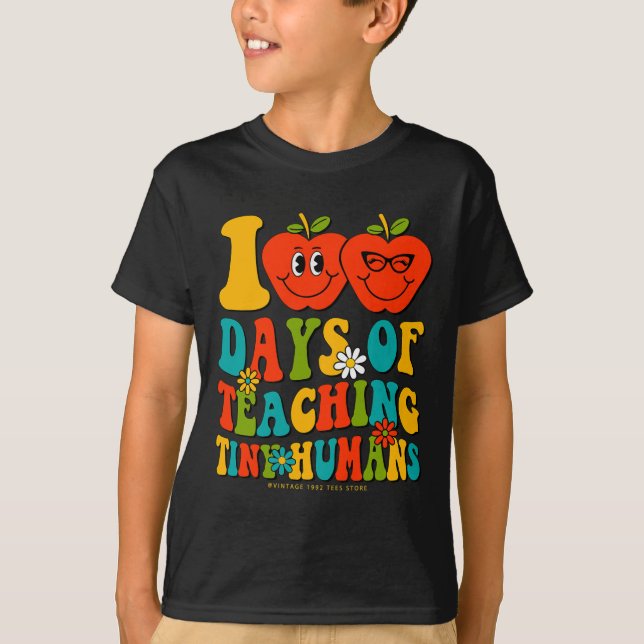100-dagarsdagen för skolbåtar Student Lärare Tiny  T Shirt (Framsida)