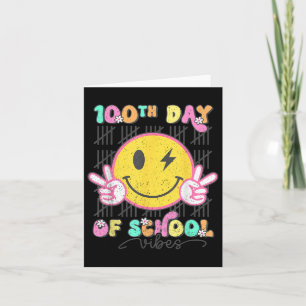 100-dagarsdagen för skolbesök Cute Groovy 100 daga Kort