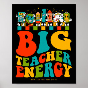 100-dagarsdagen för skolelärare Energy Groovy Hipp Poster