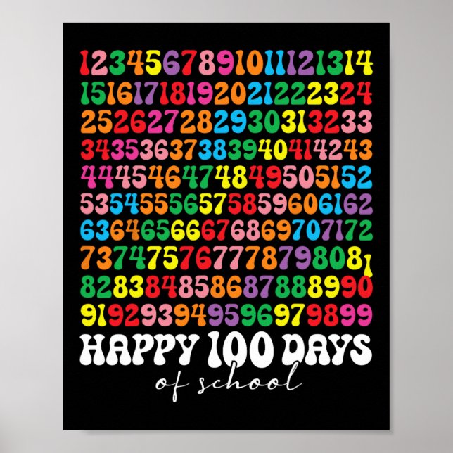 100-dagarsdagen för skollärarbarn 100 dagar Math N Poster (Framsidan)