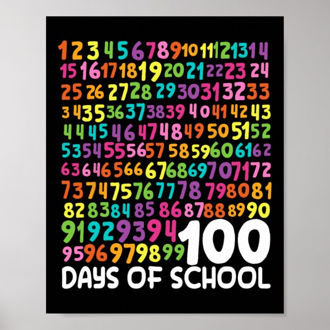 100-dagarsdagen för skollärarbarn 100 dagar Math N Poster (Framsidan)
