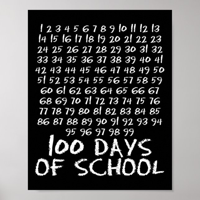 100-dagarsdagen för skollärarbarn 100 dagar Math N Poster (Framsidan)