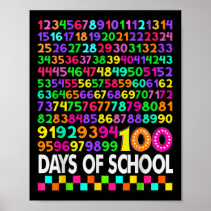100-dagarsdagen för skollärarbarn 100 dagar Math N Poster