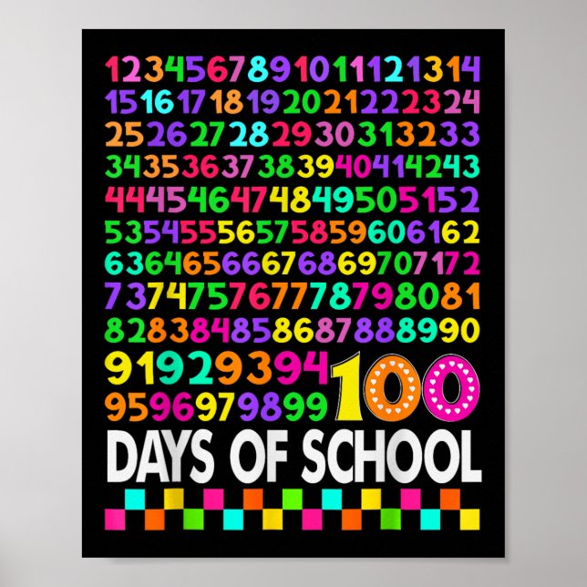 100-dagarsdagen för skollärarbarn 100 dagar Math N Poster (Framsidan)