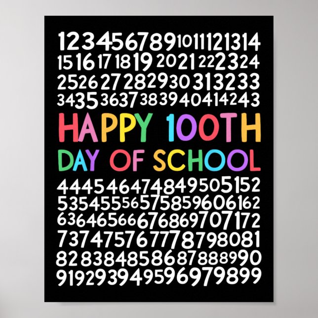 100-dagarsdagen för skollärarbarn 100 dagar Math N Poster (Framsidan)