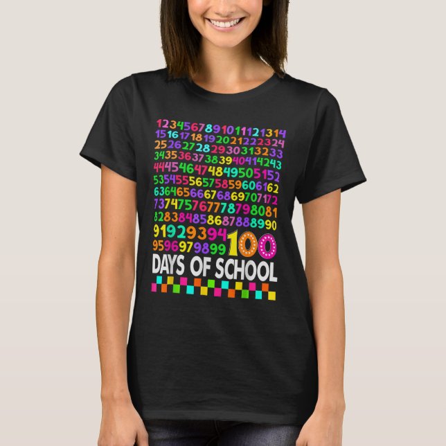 100-dagarsdagen för skollärarbarn 100 dagar Math N T Shirt (Framsida)