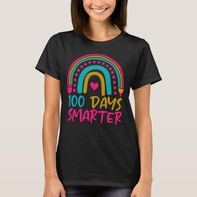 100-dagarsdagen för skollärare 100 dagar smartare t shirt (Framsida)