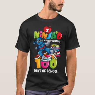 100-dagarsdagen för skollärare i ninja 100 dagar t shirt