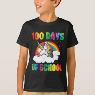 100-dagarsdagen för skollärarnas Unicorn Kids 100 T Shirt