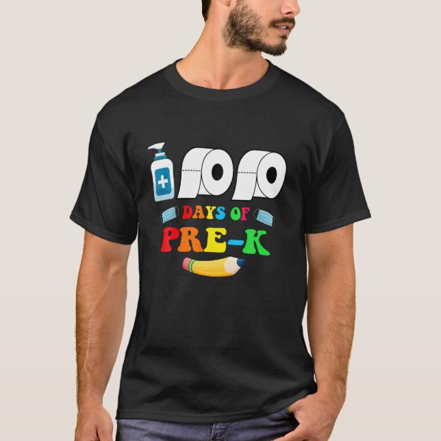 100-dagarsdagen för skolMask Back to school i Ansi T Shirt (Framsida)