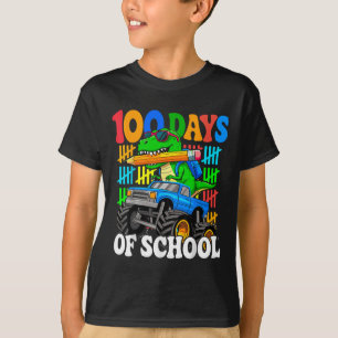 100-dagarsdagen för skolmonster Lastbil Dinosaur 1 T Shirt