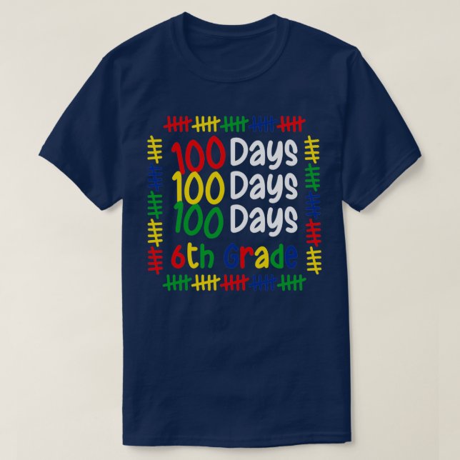 100-dagarsdagen för skolpojkar i 6e klass Student  T Shirt (Design framsida)