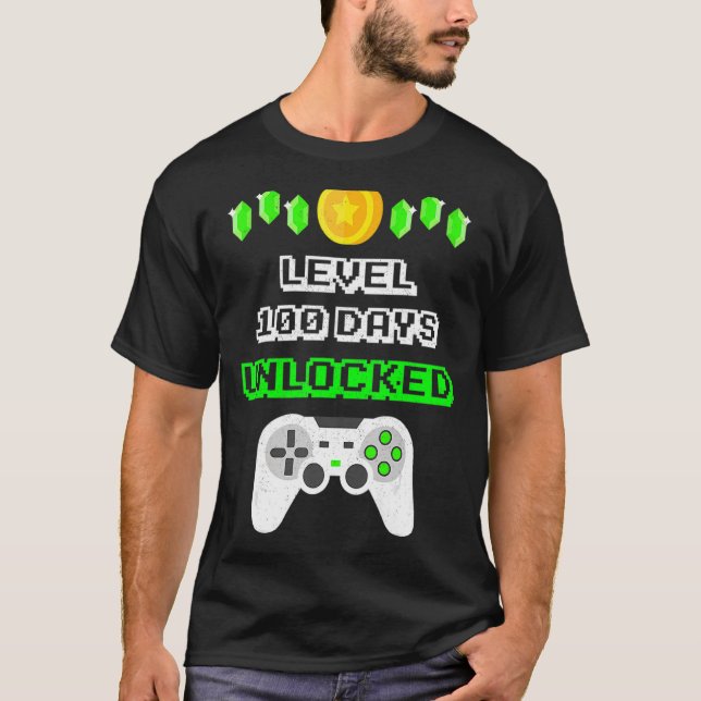 100-dagarsdagen för skolspel - 100 dagar olåst t shirt (Framsida)