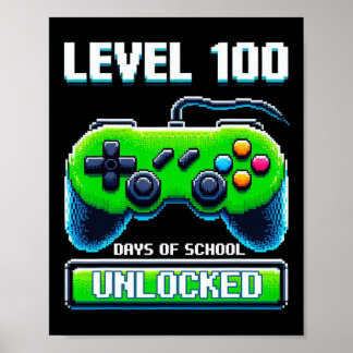 100-dagarsdagen för videospel för barn i skolan poster