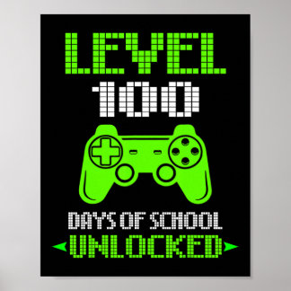 100-dagarsdagen för videospel för skolbarn - barn  poster