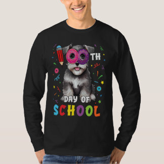 100-dagarsdagen i Schnauzer Hund Donut 100 dagar S T Shirt