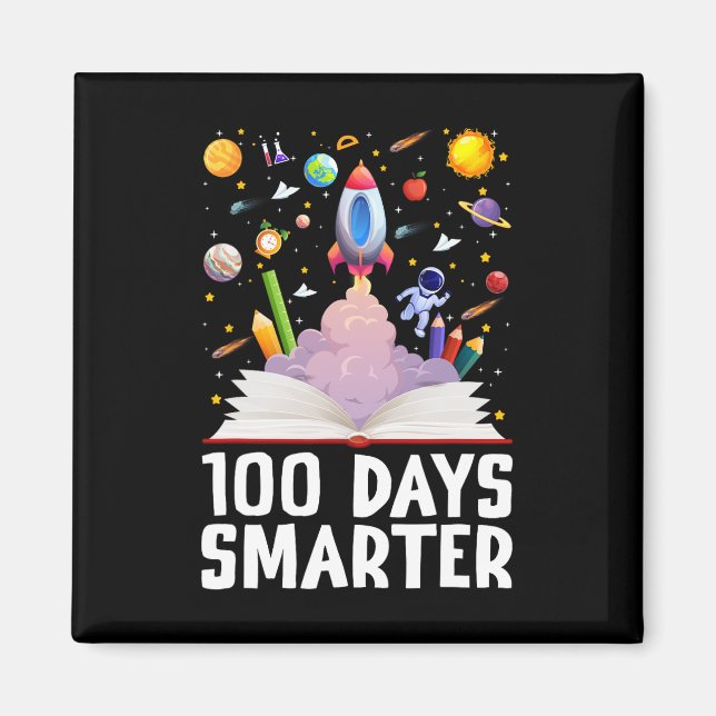 100-dagarsdagen i skolan 100 dagar Smartare Bokar- Magnet (Framsidan)