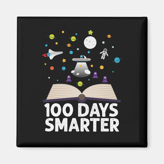 100-dagarsdagen i skolan 100 dagar Smartare Bokar- Magnet (Framsidan)