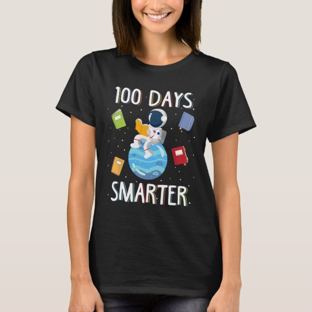 100-dagarsdagen i skolan 100 dagar Smartare Bokar  T Shirt (Framsida)