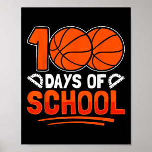 100-dagarsdagen i skolbasket 100 dagar i skolan poster