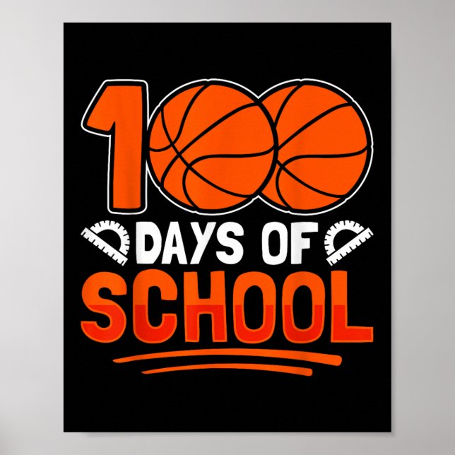 100-dagarsdagen i skolbasket 100 dagar i skolan poster (Framsidan)