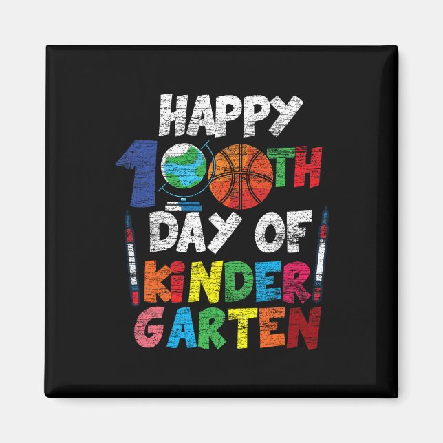 100-dagarsdagen Kinder Garten Cute 100 dagar i sko Magnet (Framsidan)