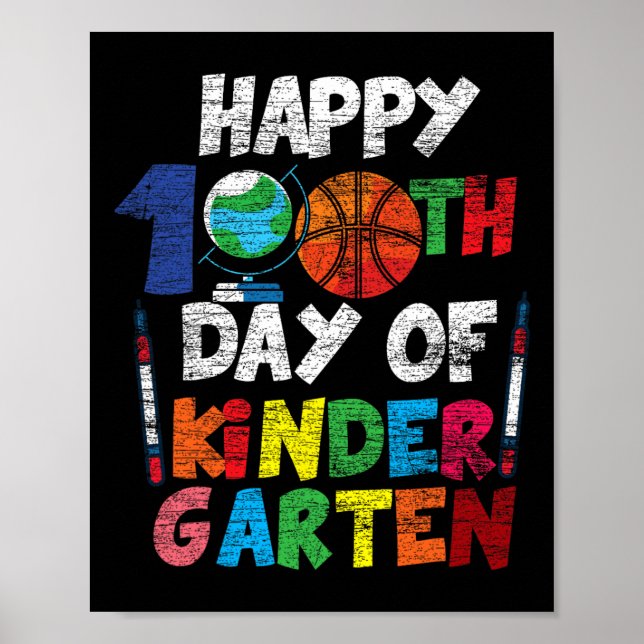 100-dagarsdagen Kinder Garten Cute 100 dagar i sko Poster (Framsidan)