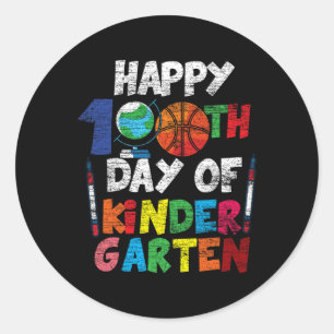 100-dagarsdagen Kinder Garten Cute 100 dagar i sko Runt Klistermärke