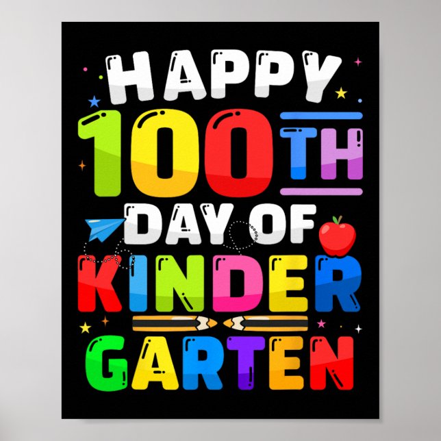 100-dagarsdagen Kindergarten 100 dagar för lärarsj Poster (Framsidan)