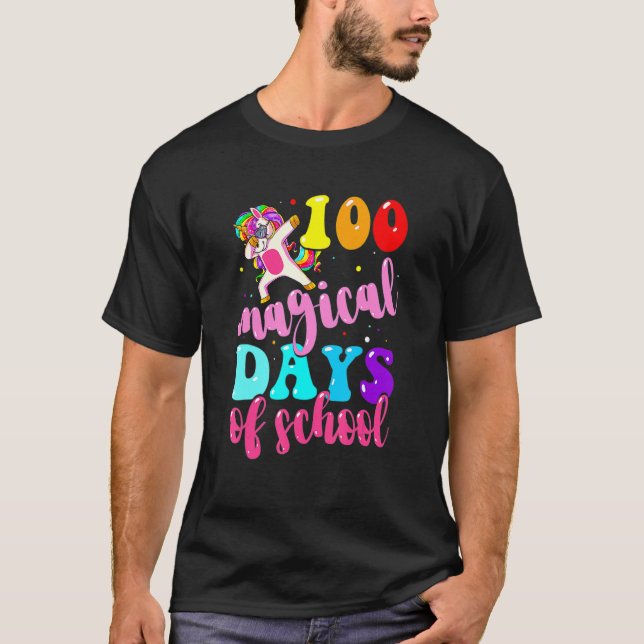 100-dagarsdiskar i skolenätet 100 magiska dagar t shirt (Framsida)